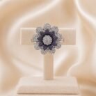 Adjustable Double layered 3d Cubic Zirconia Flower Ring-02