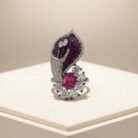 Adjustable Ruby Floral Statement Ring-03