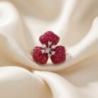 Diana Invisible Setting Ruby Red Floral Ring