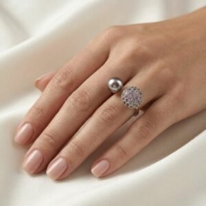 Dual Ball Zircon Ring-02