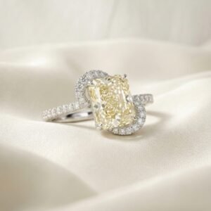 Lemon Quartz CZ Princess Ring