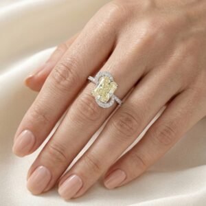 Lemon Quartz CZ Princess Ring – 02