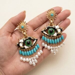 Blue vintage Evil Eye earrings