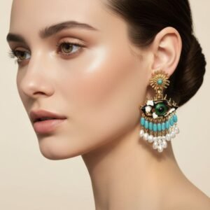 Blue vintage Evil Eye earrings-02