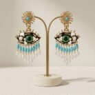 Blue vintage Evil Eye earrings-03
