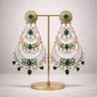 Chanda Antique Finish Kundan Polki Chandbali -02