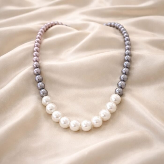 Designer Tri Colour Baroque Pearl Necklace-01 Designer Tri Colour Baroque Pearl Necklace-01