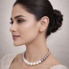 Designer Tri Colour Baroque Pearl Necklace-03