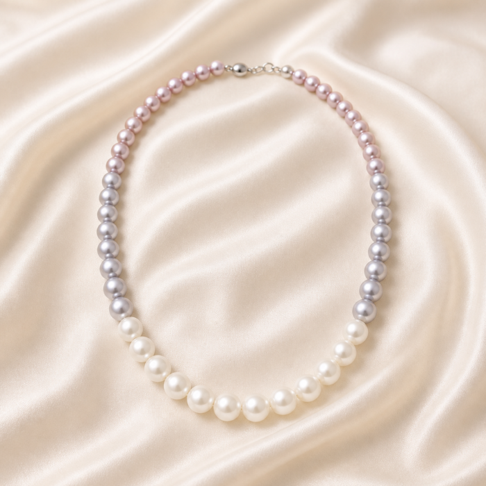 Designer Tri Colour Baroque Pearl Necklace