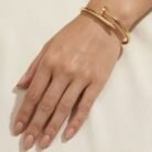 Gold Zirconia Snake Motif Classic Bracelet-03