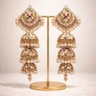 Jadau Triple Layer Navratna Jhumka-02