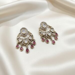 Moissanite Polki Chandbali