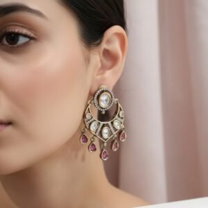 Moissanite Polki Chandbali-02