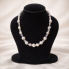 Precious Baroque Pearl with Rose Quartz and Crystal Setting Necklace-01