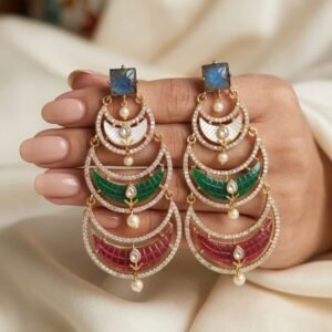 Triple Layered Exclusive Multistone Chandbali