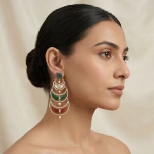 Triple layered exclusive multistone chandbali-02