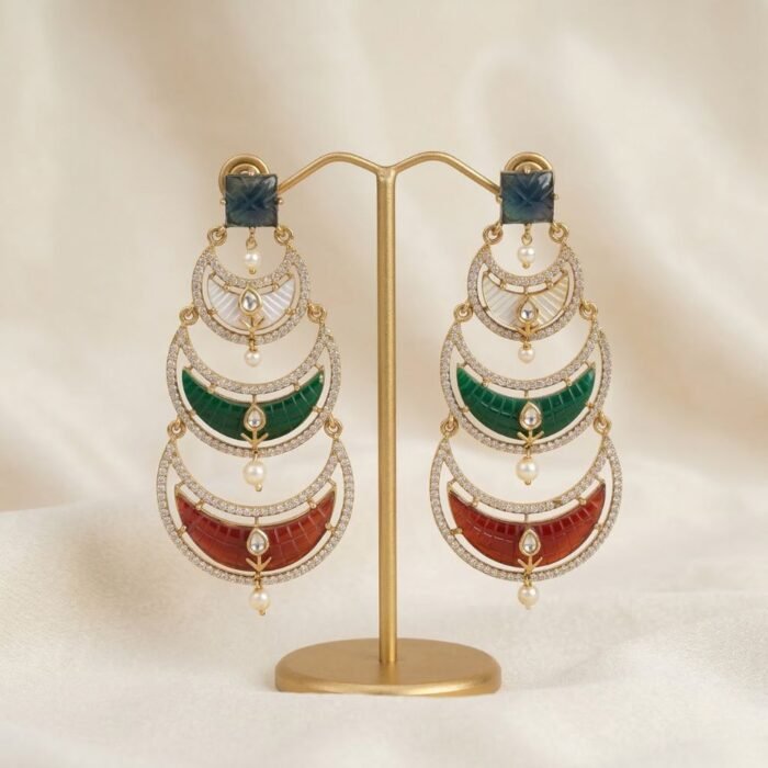 Triple layered exclusive multistone chandbali-03