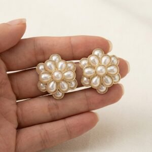 3D Flower Pearl Studs