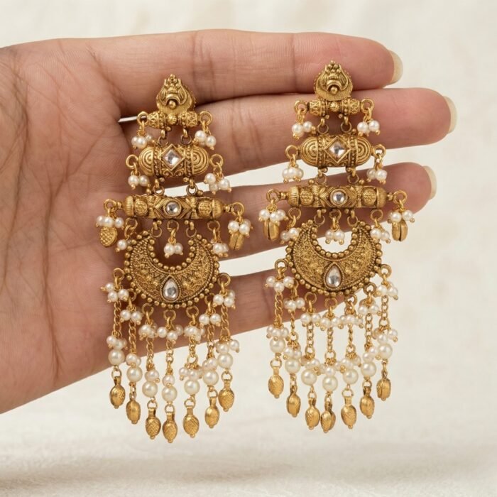 Antique Gold-Plated Chandbalis-01
