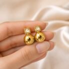 Contemporary Gold Drop Earrings-02