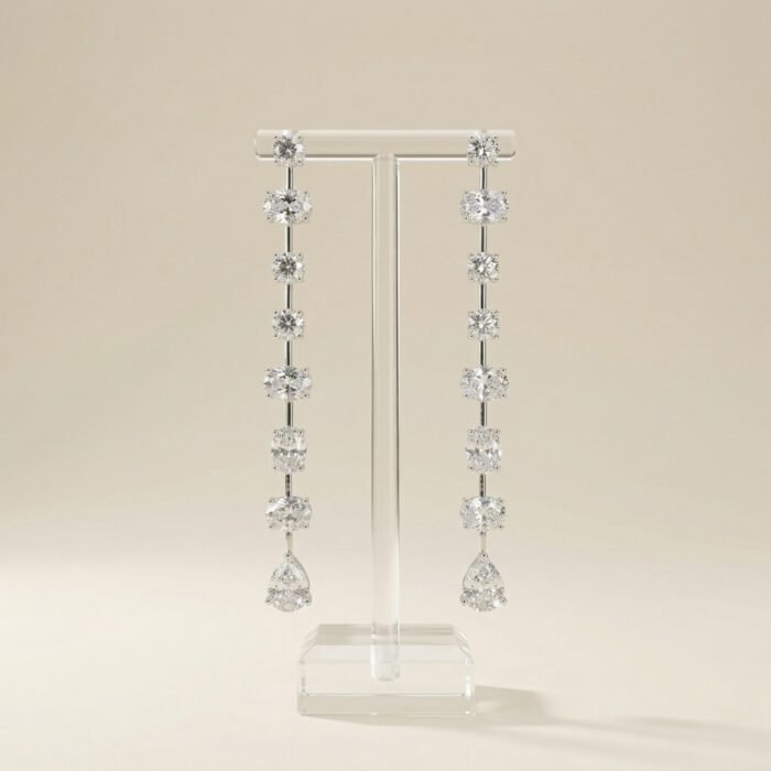 Cubic Zirconia Dangle Earrings-03 Cubic Zirconia Dangle Earrings-03