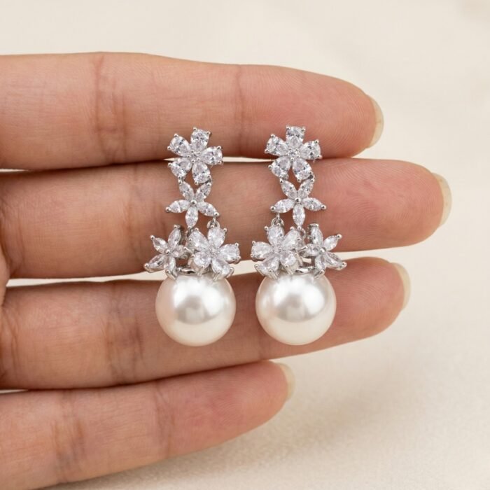 Elegant Pearl Drop Earrings - 01