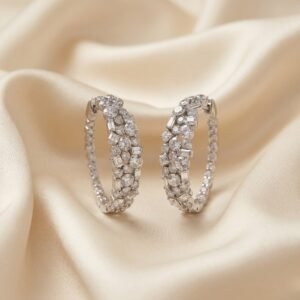High-End Zirconia Hoop Earrings
