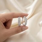 High-end zirconia hoop earrings -012