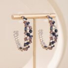 High-end zirconia hoop earrings -5