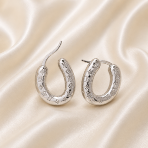 Luxury Monogram Stainless Steel Hoop Earrings