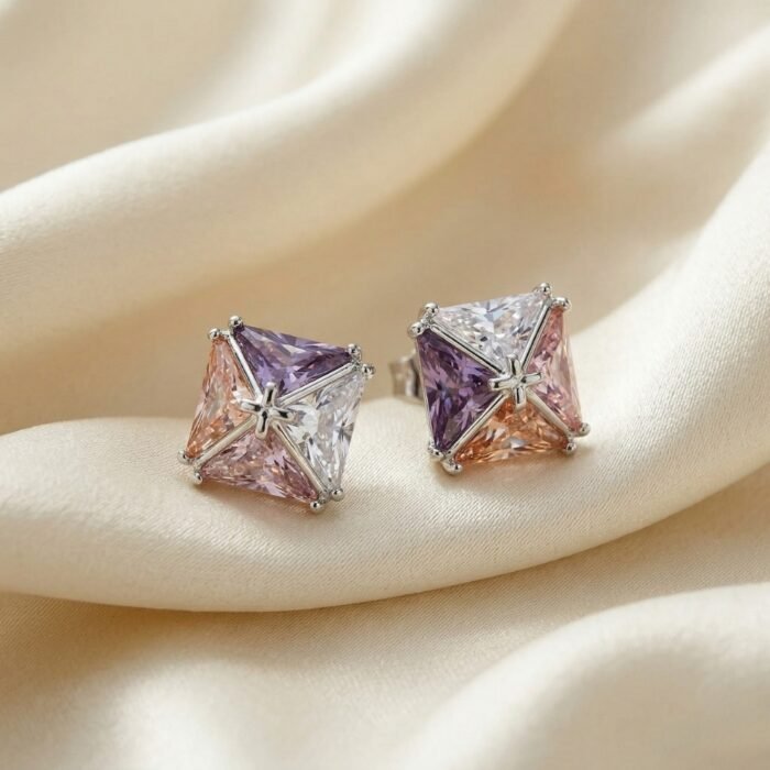 Multi Stone Anti-Tarnish Crystal Studs-03 Multi Stone Anti-Tarnish Crystal Studs-03