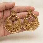 Ruby Gold Plated Ethnic Antique Earrings- 01