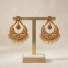 Ruby Gold Plated Ethnic Antique Earrings- 03