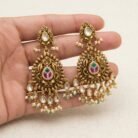 Statement Antique Gold-Finish Kashmiri Earring-01