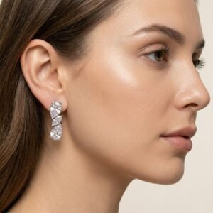 Triple Drop Zirconia Earrings-02