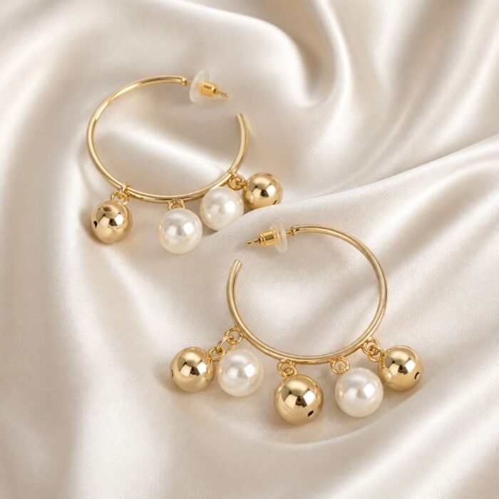 Big Pearl Hoop Earrings-01