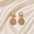 Cream Enamel Crystal Drop Earrings-02