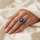 Diana Invisible Setting Ruby Red Floral Ring-Blule-02