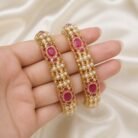 Jadau Ruby Bangles (Set of 2)-04