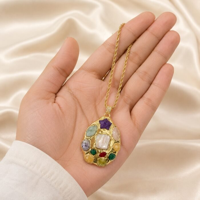 Royal multi stone necklace -02