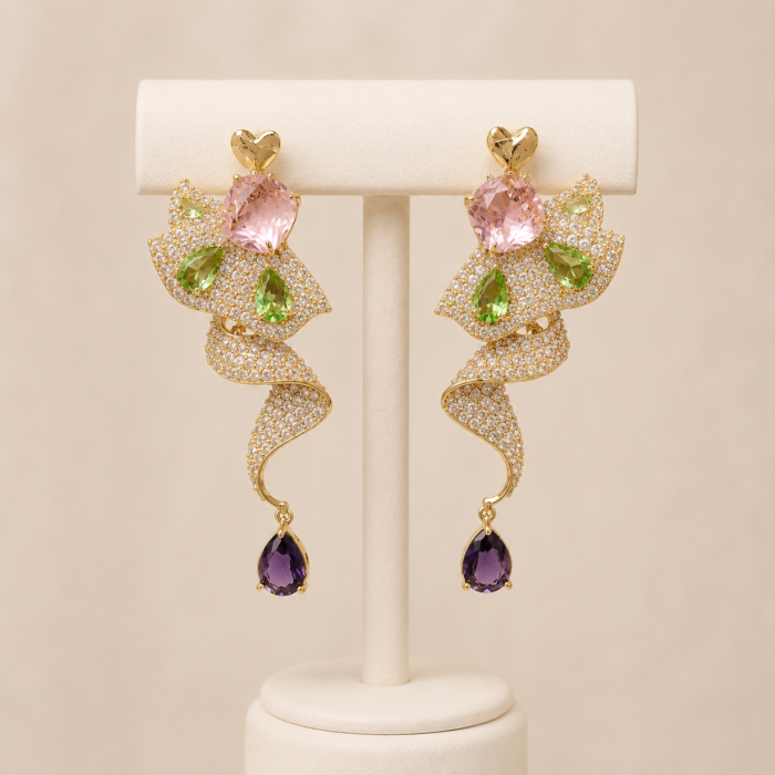 3D zirconia earrings-02