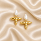 Anti-Tarnish cute pearl star earring.-01