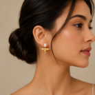 Anti-Tarnish cute pearl star earring.-03