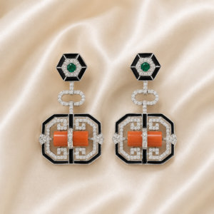Coral Luxury Statement Earrings