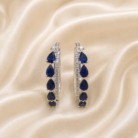 Diamond and Blue sapphire blue earrings-01