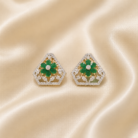 Geometrical Emerald studs-01
