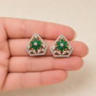 Geometrical Emerald studs-03
