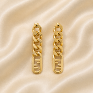 Gold Logo Shape Earrings