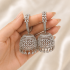 Premium AD siver jhumka-02