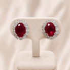 Red ruby and white swarovski zirconia studs04